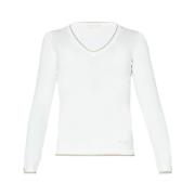 Hvid Sweater Elegant Minimalistisk