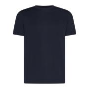 Blå Bomuld T-shirt Kort Ærme