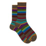 Italienske korte sokker med multifarvede striber