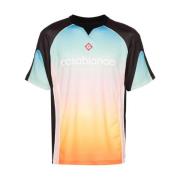 Multifarvet Gradient Fodbold Mesh T-shirt
