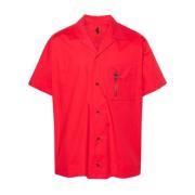 Rød Poplin Skjorte med Bånddetaljer