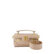 Krokopræget Læder Crossbody Taske Beige