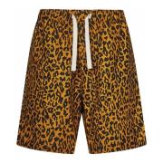Leopard Print Orange Shorts