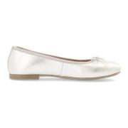 Metallic Leather Ballerina i Champagne