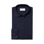 Mørkeblå Four-Way Stretch Contemporary Skjorte