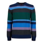 Multifarvet Stribet Crew-Neck Sweater