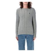 Grå Cable Knit Sweater