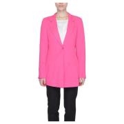 Fuchsia Knappet Blazer til Kvinder