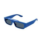 Blå stel solbriller med blå linser