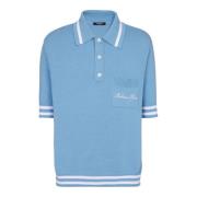 Uld poloshirt med signaturbroderi