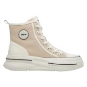 Beige High-Top Sneakers Soft Textiles
