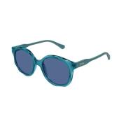Blå solbriller med blå linser