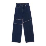 Zip Jeans med Metal Detaljer