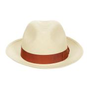 Hvid Straw Panama Hat med Logo