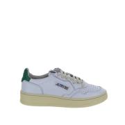 Hvide Lave Top Sneakers med Grøn Tag