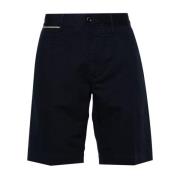 Blå Linned Bermuda Shorts