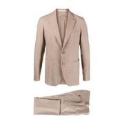 Beige Uld-Silke Blazer Kjole