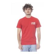Rød Logo Print Bomulds T-Shirt