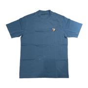 Blå Zebra Broderet T-shirt