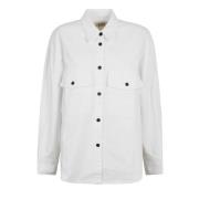 Hvid Denim Skjorte Klassisk Stil