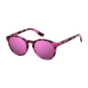Plastikramme solbriller med pink spejl