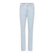 Straight Leg Light Blue Washed Jeans