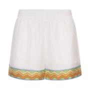 Hvide Silke Tennis Club Shorts