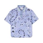 Blå Paisley Print Børn Polo Skjorte