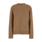 Beige Uld Crewneck Sweater