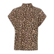 Sort Leo Print Løstsiddende Bluse