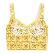 Majolica Print Crop Top