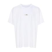 Hvid Bomuld Jersey T-shirt med Logo Patch