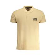 Beige Bomuld Polo Shirt med Print