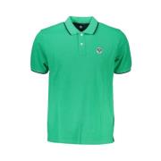 Grøn Bomuld Polo Shirt med Korte Ærmer