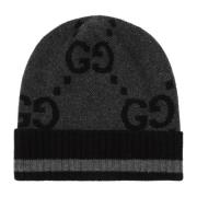 Sort Cashmere GG Mønster Hat