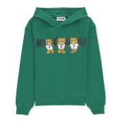 Grøn hættetrøje med Teddy Bear-logo