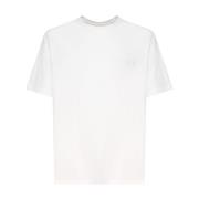 Hvid Bomulds T-shirt med Side Logo