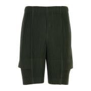 Stilfulde mørkegrønne Bermuda shorts