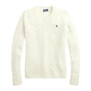 Hvid Sweater Girocollo Langærmet