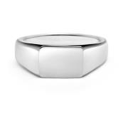 Men's Rectangle Sterling Silver Signet Ring