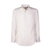 Hvid Bomuldsskjorte med knaplukning