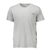 Grå Bomuld T-Shirt, Kort Ærme, Normal Pasform, Rund Hals, Print, Logo