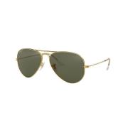 Klassiske Aviator solbriller i guld/grøn