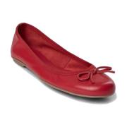 Røde ballerina sko med sløjfedetalje