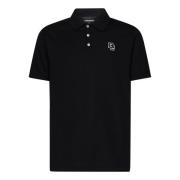 Sort Slim-Fit Polo Shirt med Logo