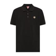 Tiger Head Polo Sort Bomuld