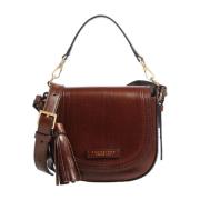 Brun Læder Crossbody Taske Retro Stil