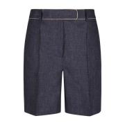 Kontrast Piping Linned Bermuda Shorts