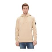 Logo Patch Hoodie - Beige