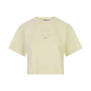 Ivory Crop T-shirt med Arrow Pearls